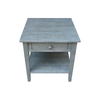 International Concepts Rectangle Spencer End Table, 24 in W X 24 in L X 25 in H, Wood, Heather Grey-Antique Washed OT105-8E